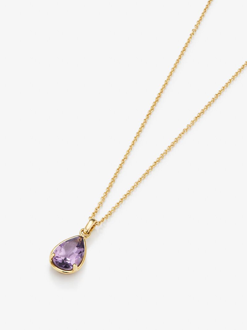 18K yellow gold pendant chain with amethyst image number 2