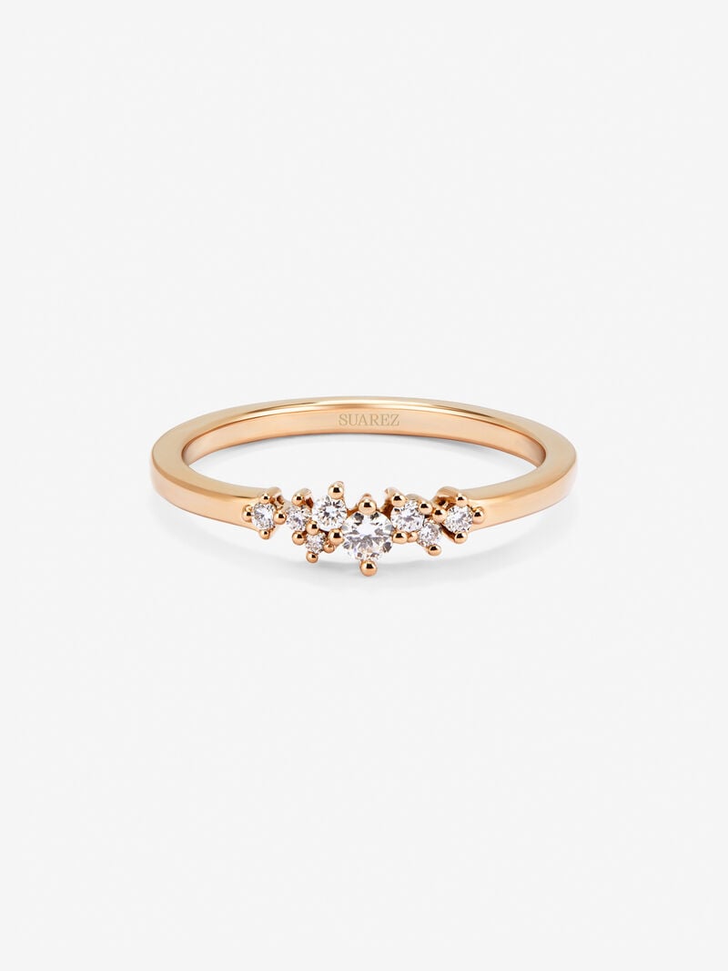 18K rose gold ring with 8 brilliant-cut diamonds with a total of 0.1 cts image number 2