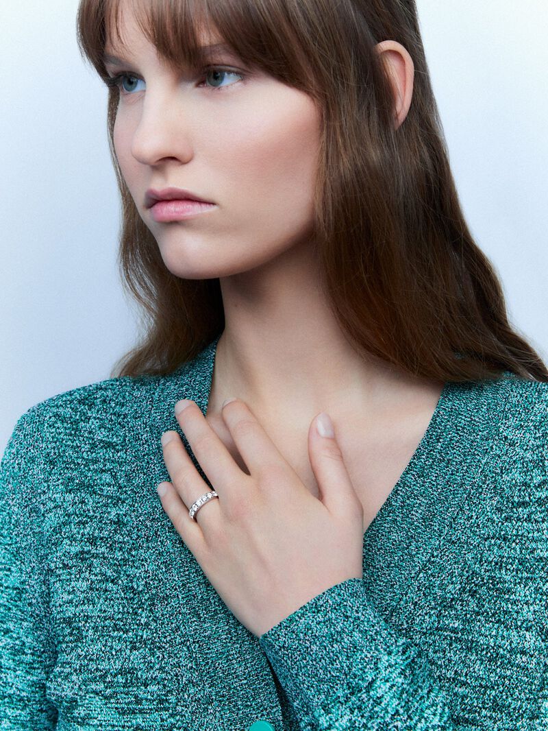 18K White Gold Commitment Alliance ring with diamonds image number 3
