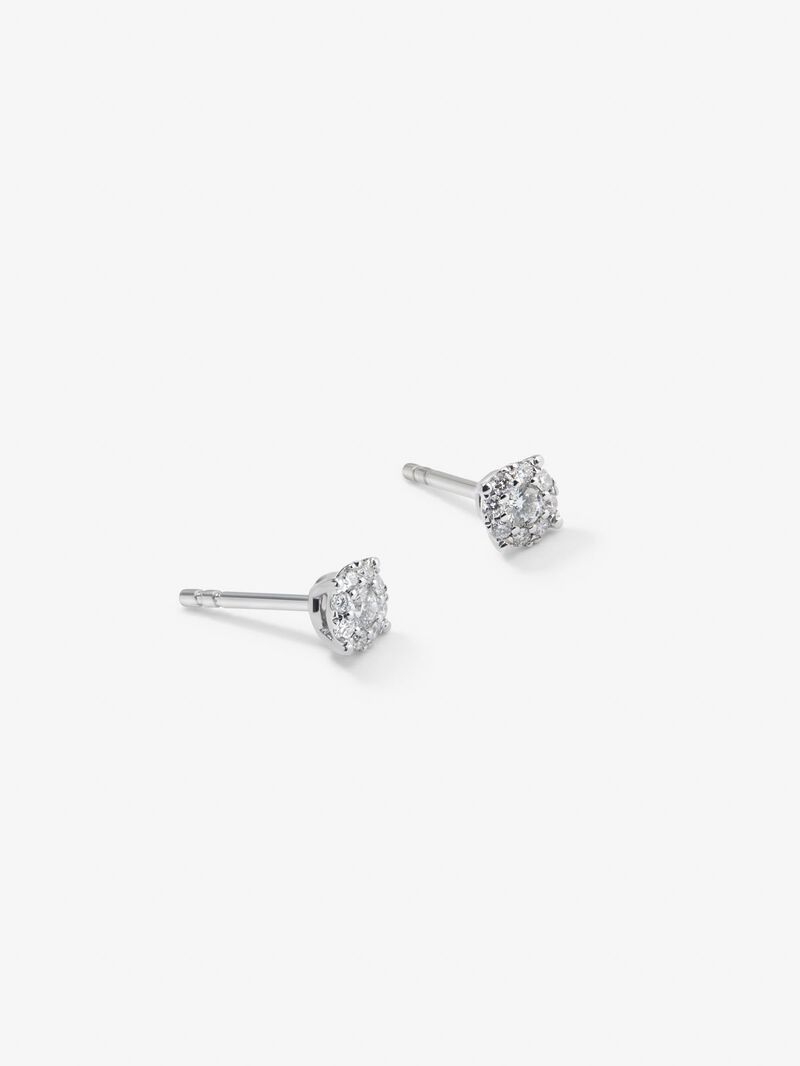 18kt white gold earrings with diamonds image number 2