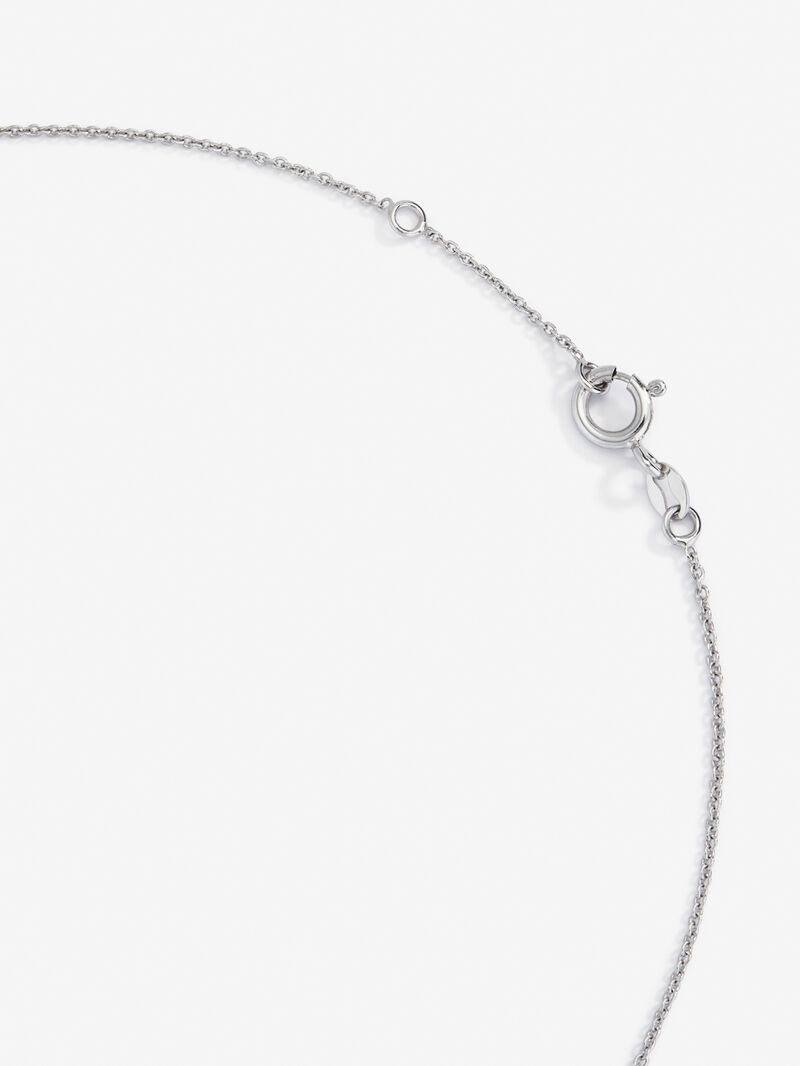 18K White Gold Pendant Chain with Initial and Diamonds image number 4