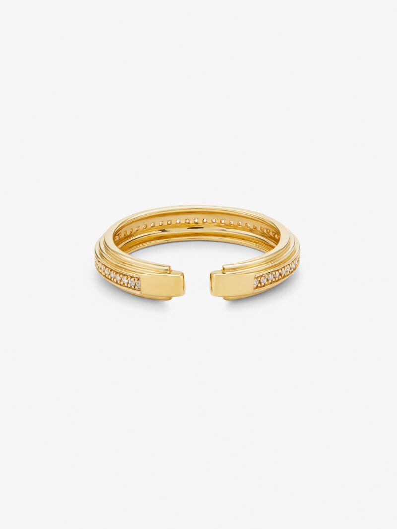 18K yellow gold ring with 50 brilliant-cut diamonds with a total of 0.15 cts image number 2