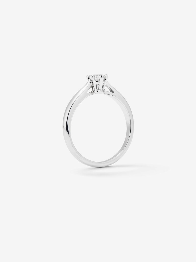 18K White Gold Commitment Ring with 0.25 carat central diamond image number 3