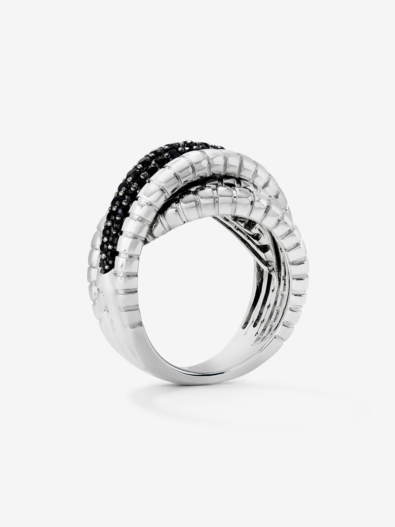925 silver multi-arm ring with brilliant-cut black spinels image number 4
