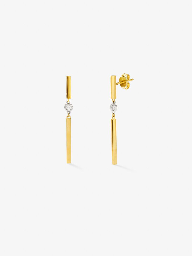 18K yellow gold earrings with 0.07 ct brilliant cut diamonds image number 0