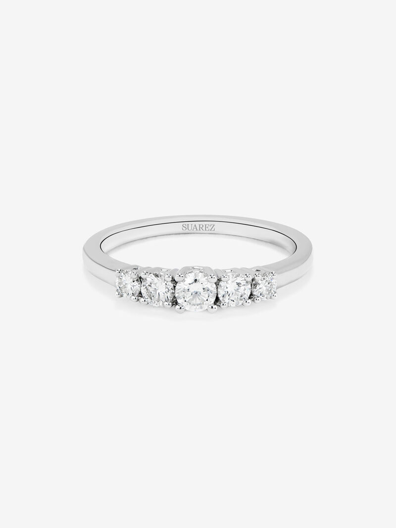 18K White Gold Cinquillo Ring with 0.77 CTS diamonds image number 2