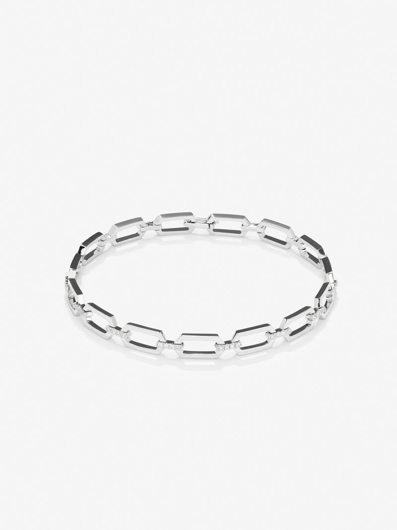 18K white gold bracelet with white diamonds in 0.3 cts image number 0