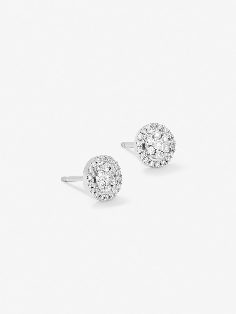 18K white gold earrings with diamonds image number 2