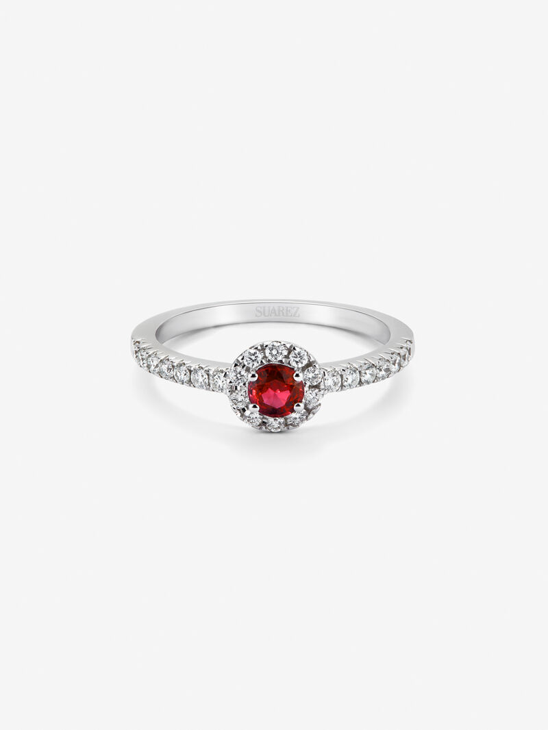 18K White Gold Orla Ring with Rubi and Diamond image number 2