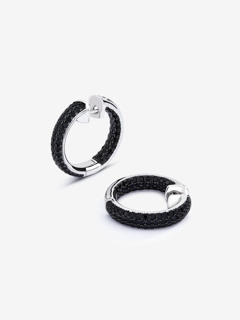 925 Silver hoop earrings with spinels image number 2
