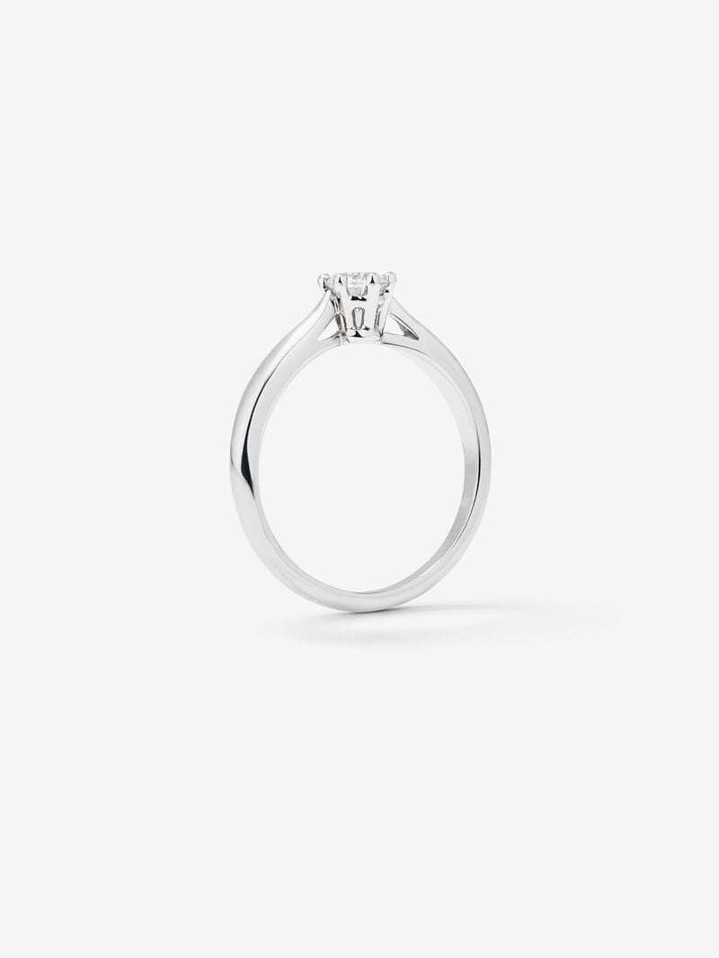 18K White Gold Commitment Ring with 0.25 carat central diamond image number 3