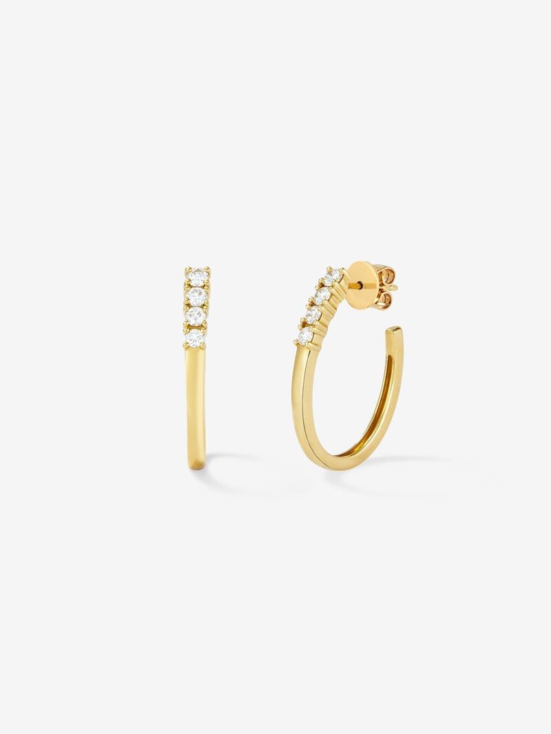 18k yellow gold ring earrings with white 0.5 cts bright diamonds image number 0