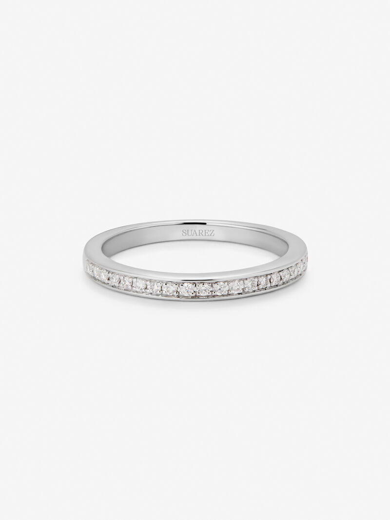 Half ring in 18K white gold with 20 brilliant-cut diamonds with a total of 0.12 cts image number 2
