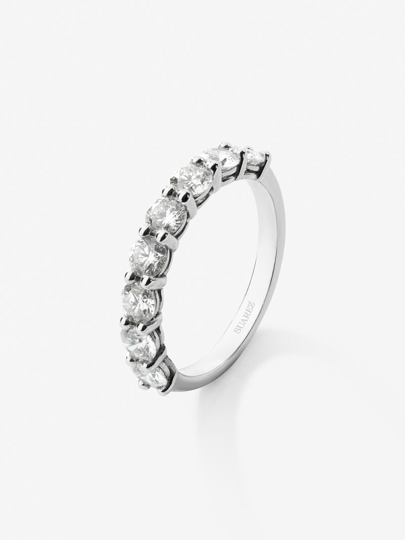 Half ring in 18K white gold with 8 brilliant-cut diamonds with a total of 1.16 cts image number 0