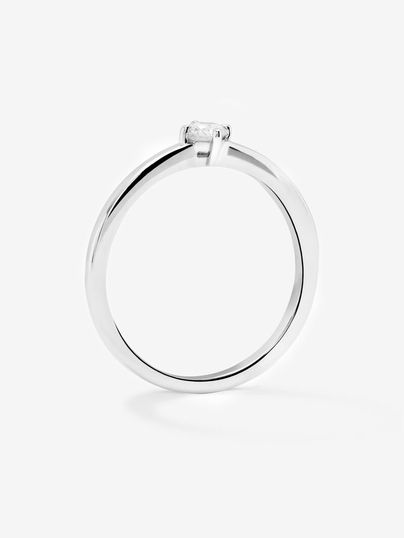 18K white gold ring with 0.15 ct brilliant cut diamond image number 3
