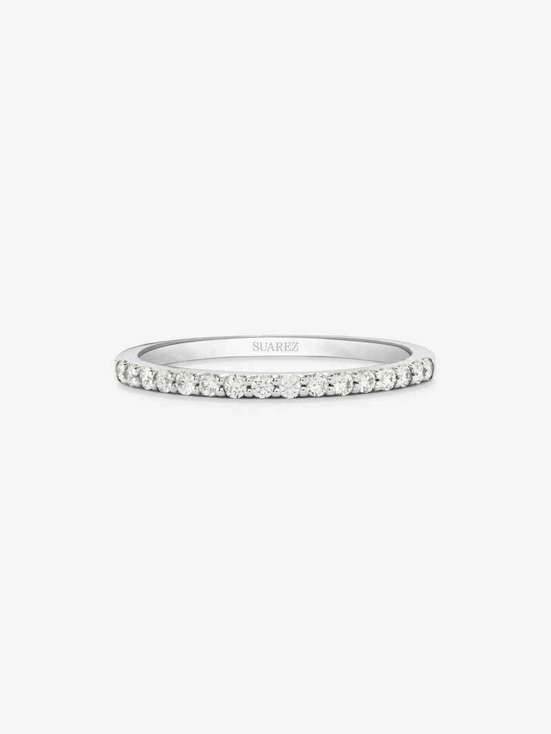 Half ring in 18K white gold with 16 brilliant-cut diamonds with a total of 0.2 cts image number 2