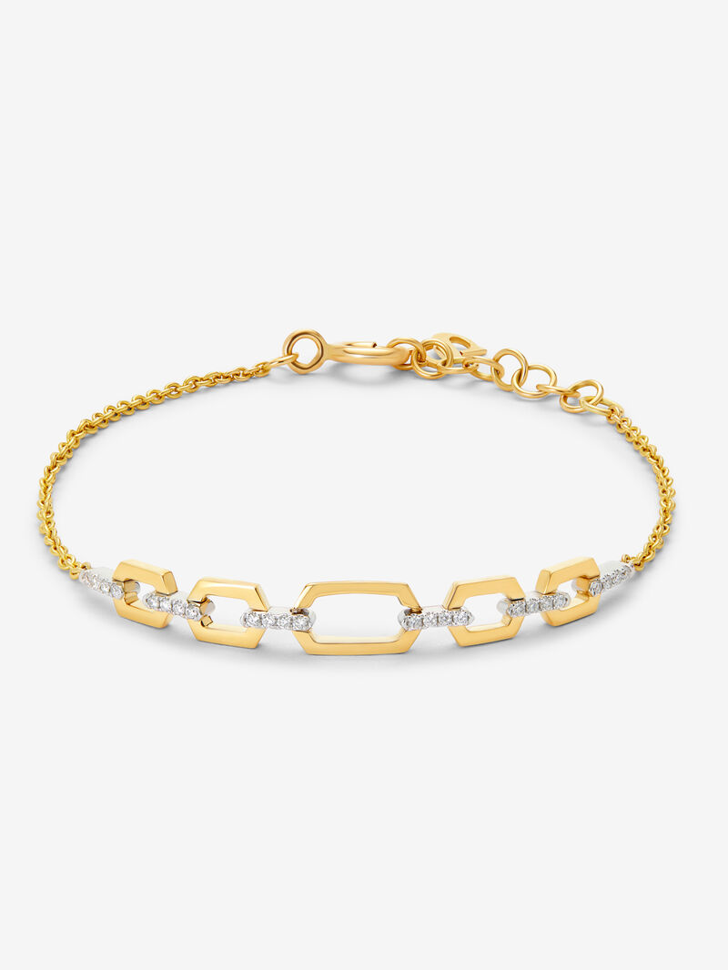 18K white and yellow gold bracelet with white diamonds of 0.12 cts image number 0