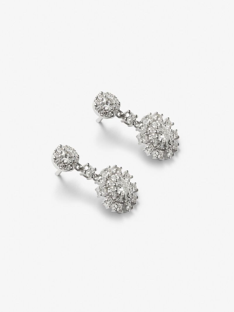 18kt white gold earrings with diamonds 1,37cts image number 2