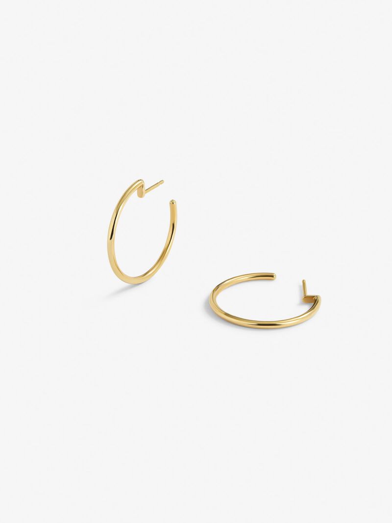 18K Yellow Gold 28.5mm Hoop Earrings image number 2