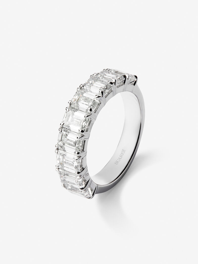 Half ring in 18K rose gold with 10 emerald-cut diamonds with a total of 3.15 cts image number 0