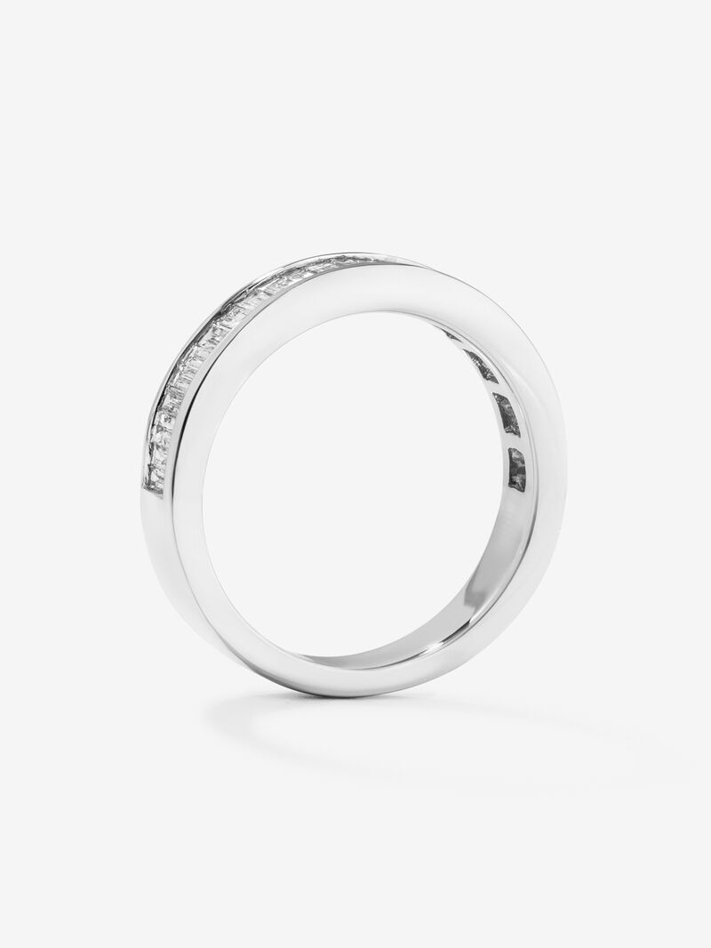 Half ring in 18K white gold with 27 baguette-cut diamonds with a total of 0.77 cts image number 4