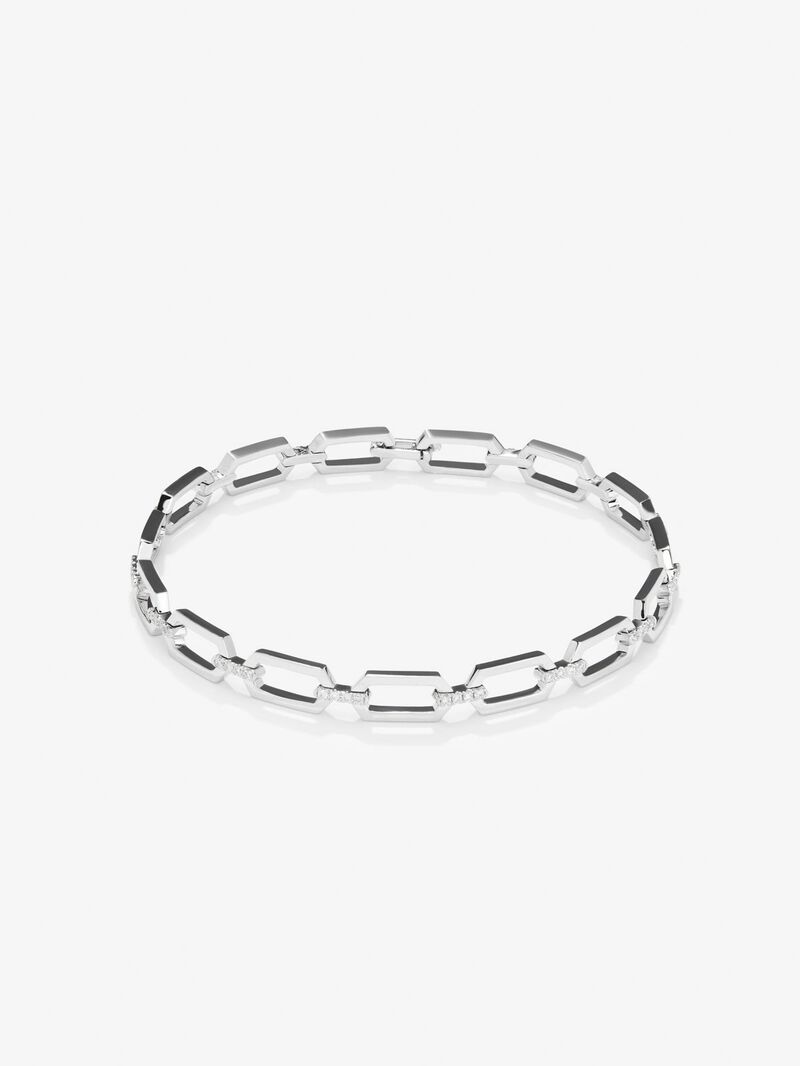 18K white gold bracelet with white diamonds in 0.3 cts image number 0