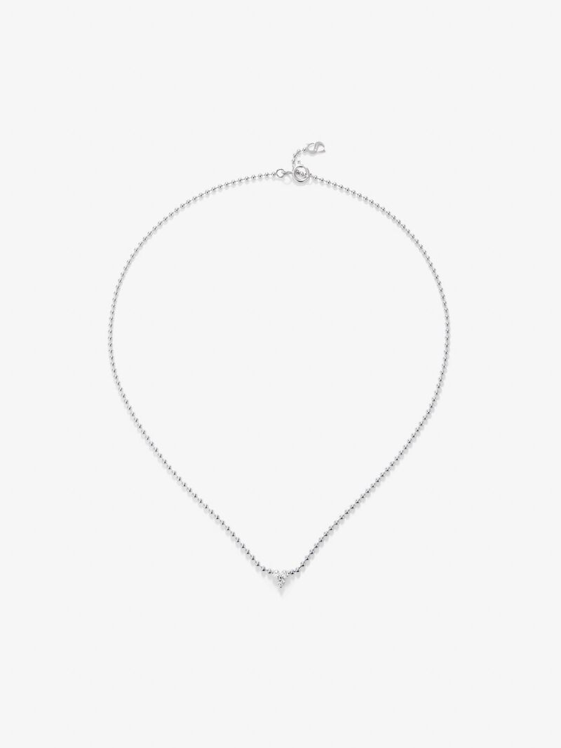 18K white gold pendant with 3 brilliant-cut diamonds with a total of 0.18 cts image number 0