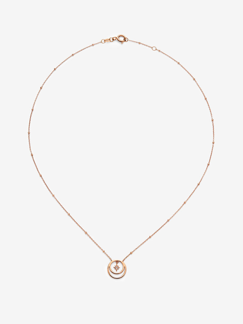 18K rose gold pendant with brilliant cut diamond with a total of 0.01 cts image number 0
