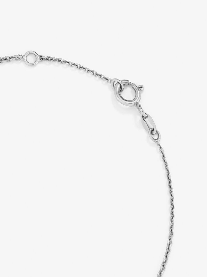 18K White Gold Chain Bracelet with Initial and Diamonds image number 4