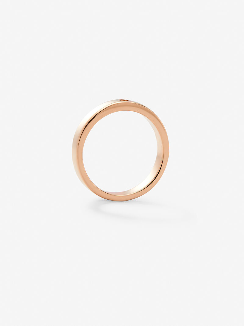 18K Rose Gold Wedding Band Ring with Diamond image number 5