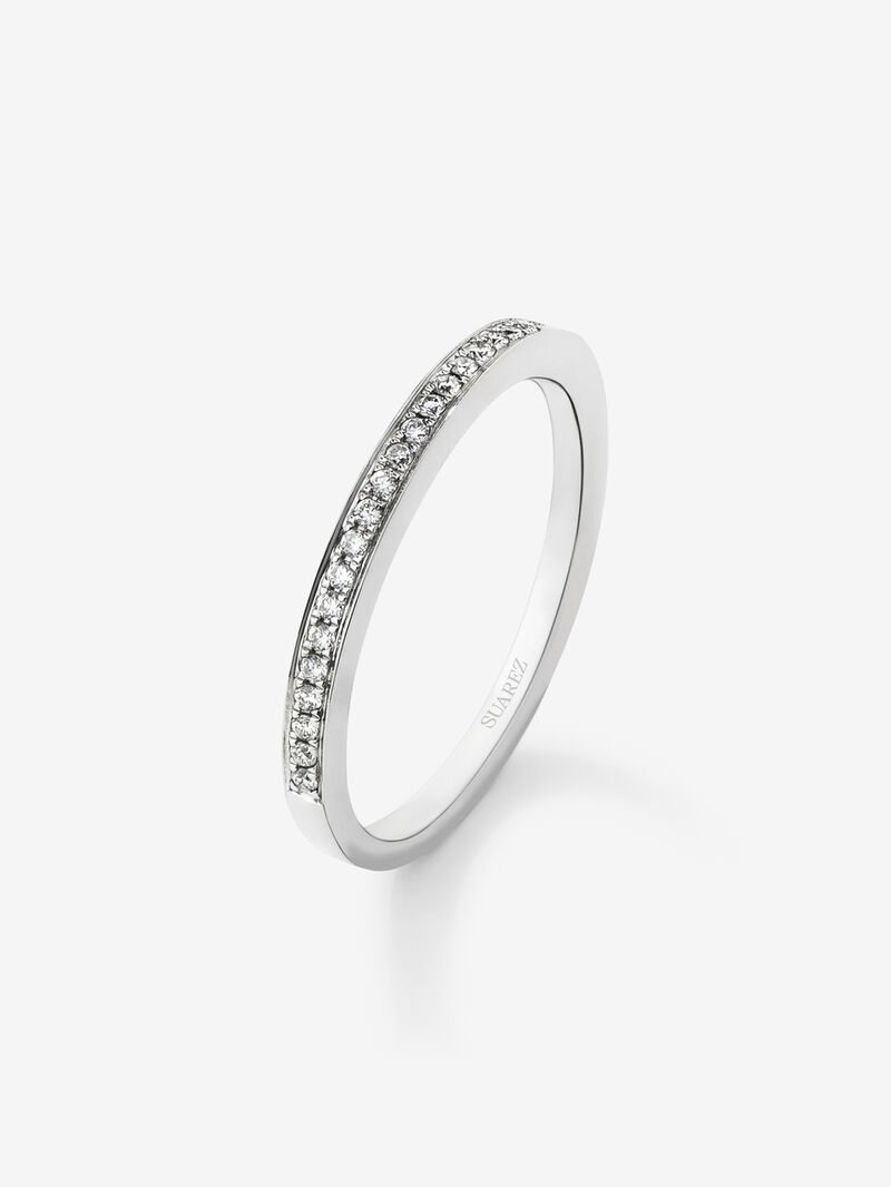 Half ring in 18K white gold with 24 brilliant-cut diamonds with a total of 0.12 cts image number 0