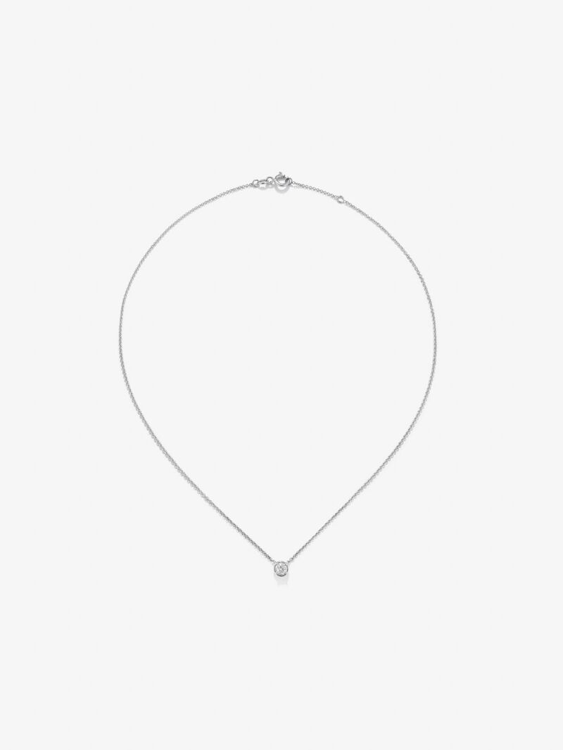 18K white gold pendant with 0.05 ct brilliant cut diamonds image number 0