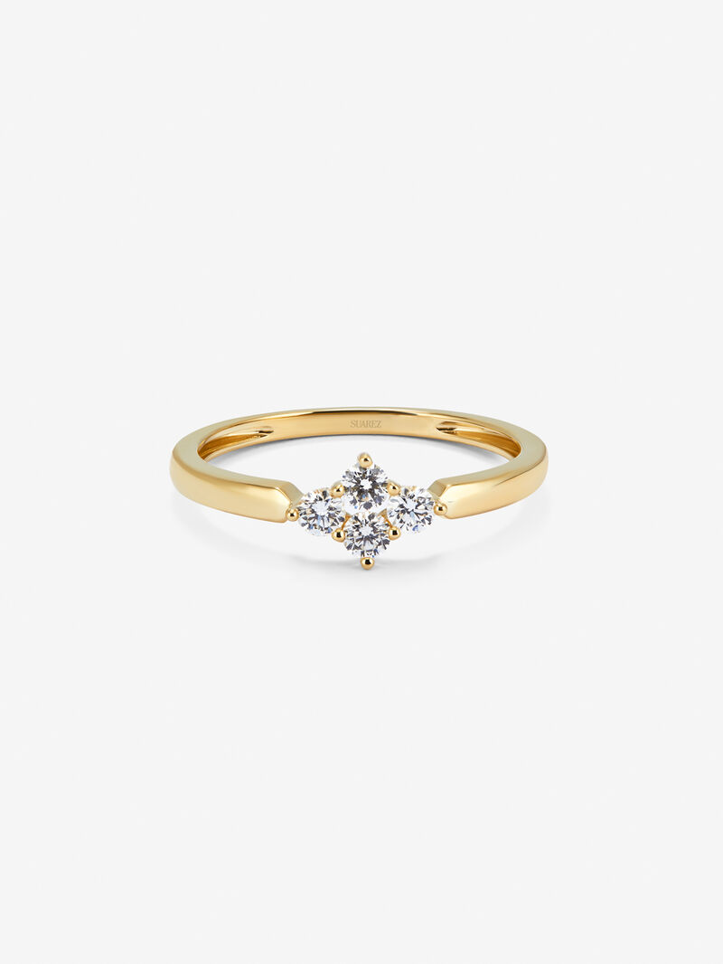 18K yellow gold ring with white diamonds of 0.25 cts image number 2