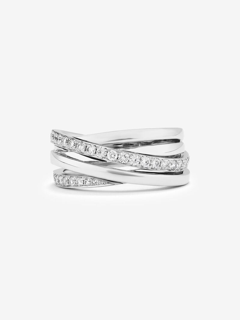 18K white gold multi-arm ring with 30 brilliant-cut diamonds with a total of 0.45 cts image number 2