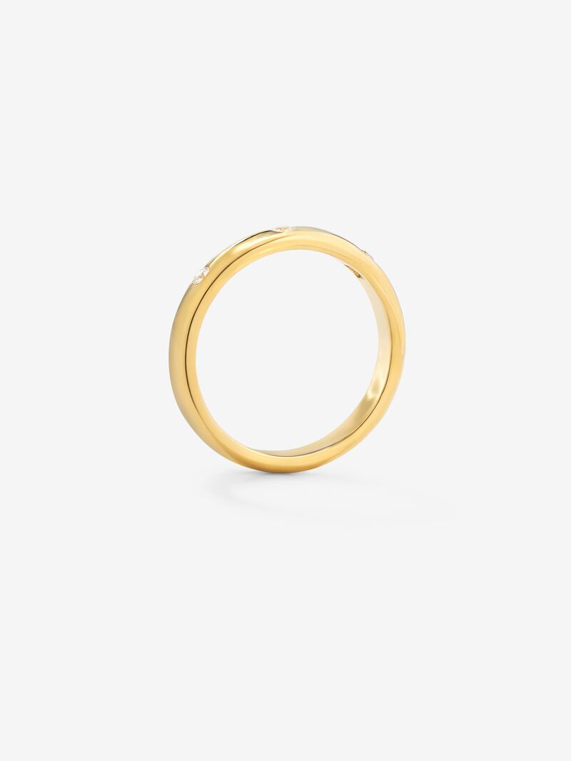 18K Yellow Gold Wedding Alliance ring with diamonds image number 4