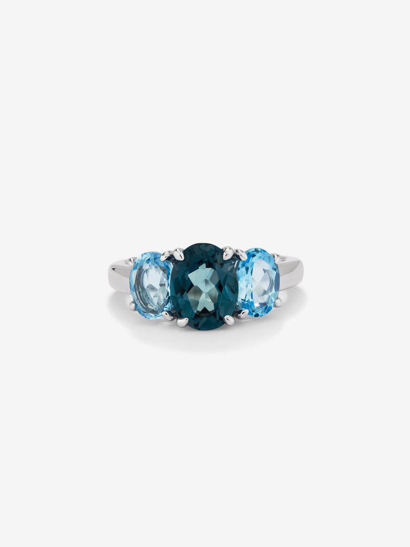 925 Silver Trio Ring with Topaz image number 2