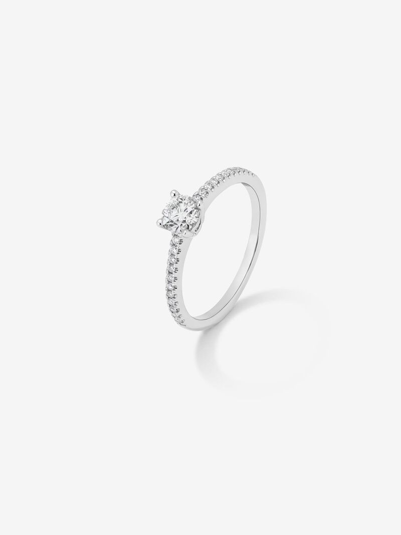 18K White Gold Commitment Ring with Diamonds image number 0