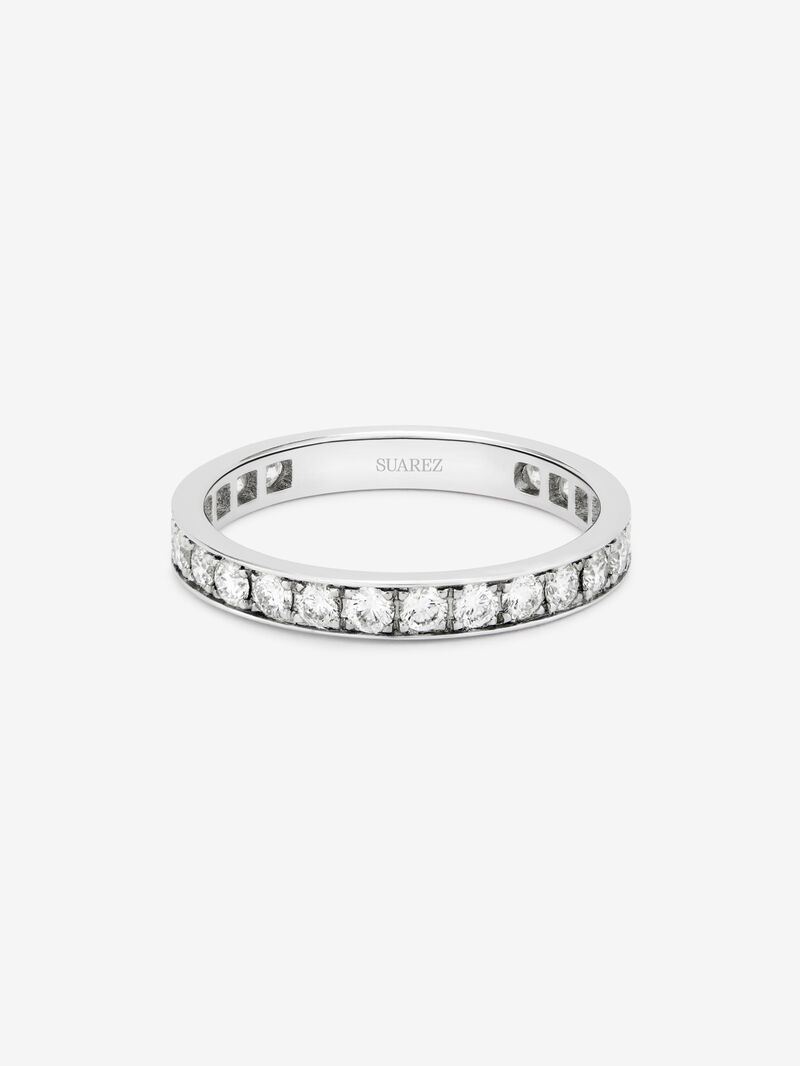18K White Gold Commitment Alliance ring with diamonds image number 2