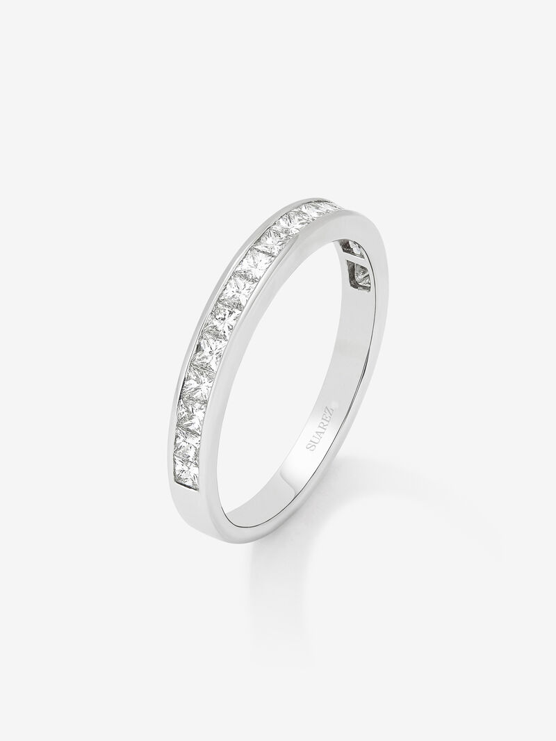 Half ring in 18K white gold with 20 princess-cut diamonds with a total of 0.62 cts image number 0