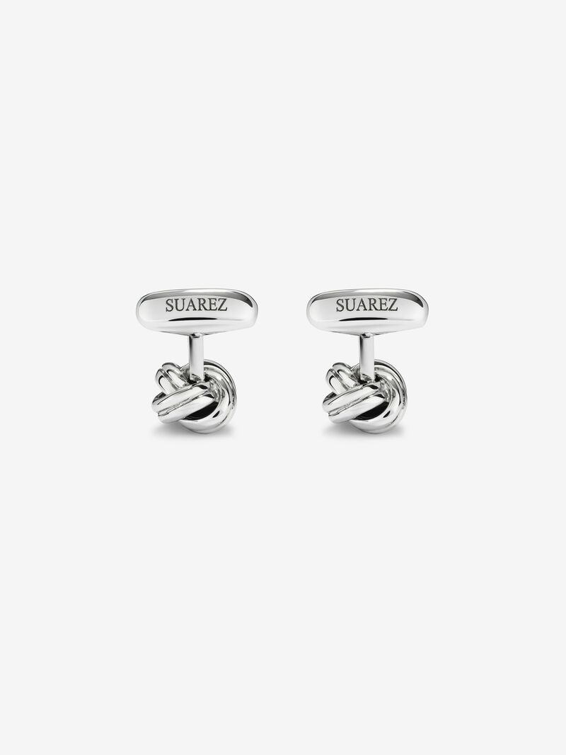 Knot-shaped 925 silver cufflinks image number 2