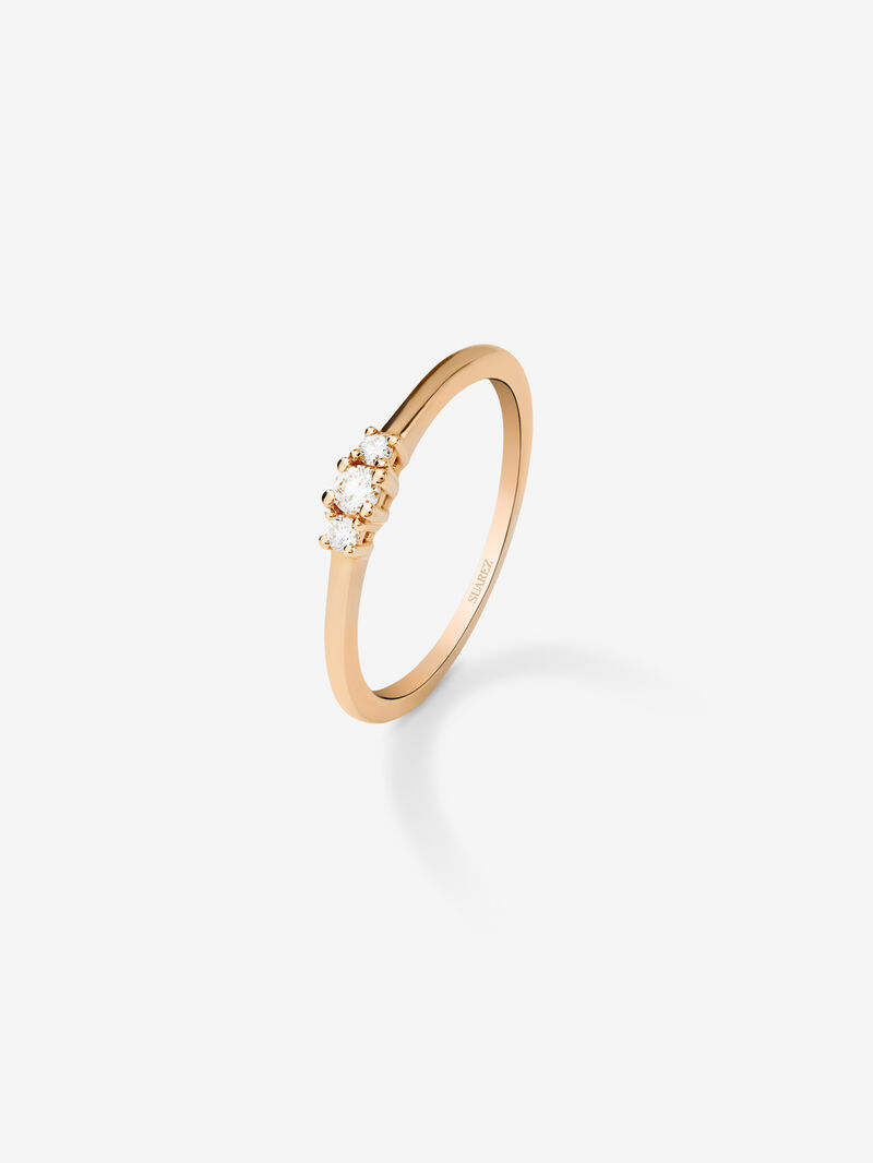 18K Rose Gold Trio Ring with Diamonds image number 0