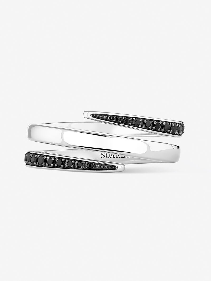 Silver ring with black spinelas image number 1