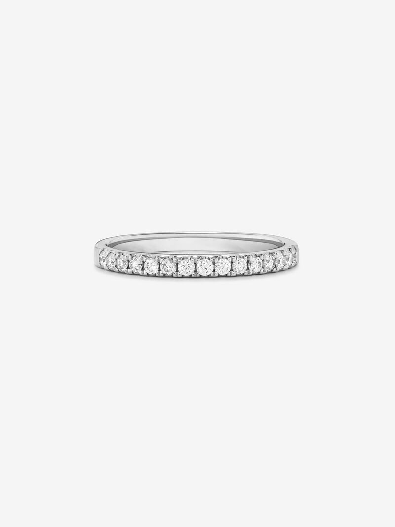 Half-eternity engagement ring, 18K white gold with claw-set diamonds of 0.25ct. image number 2