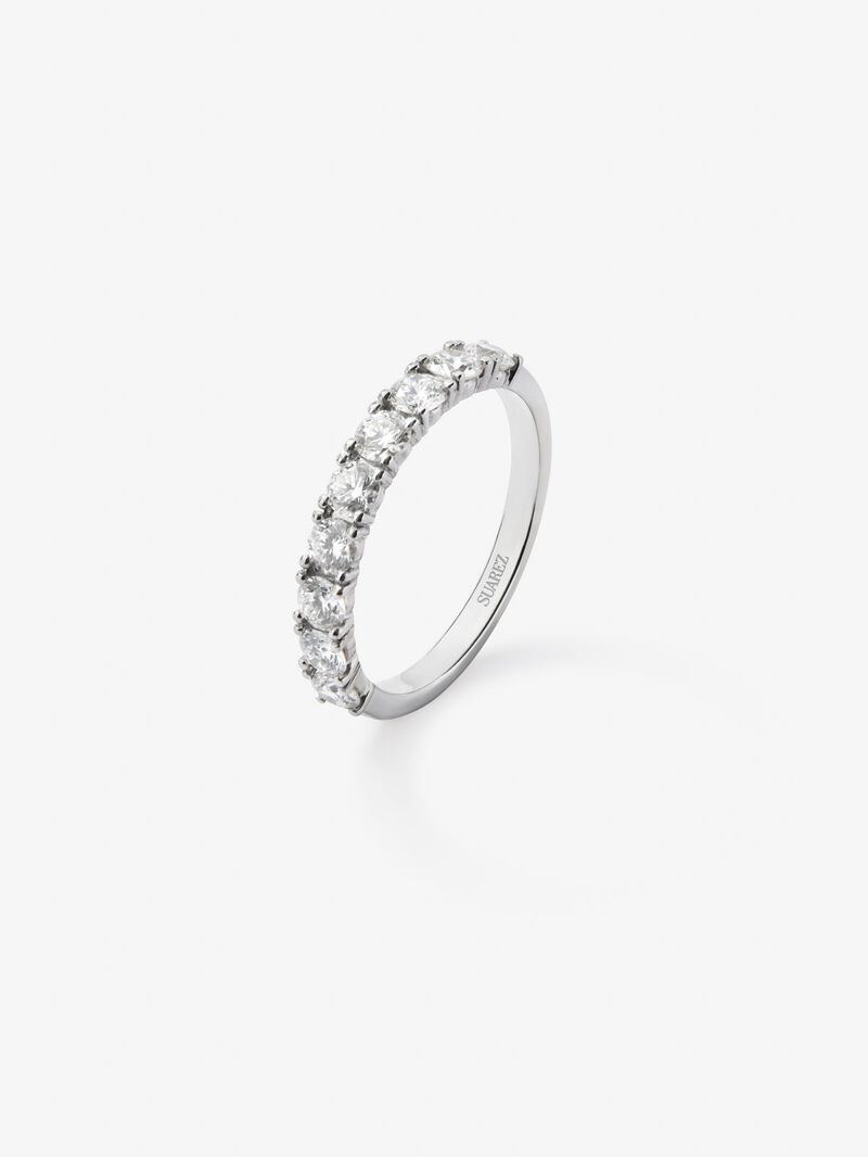 Half ring in 18K white gold with 9 brilliant-cut diamonds with a total of 1.22 cts image number 0