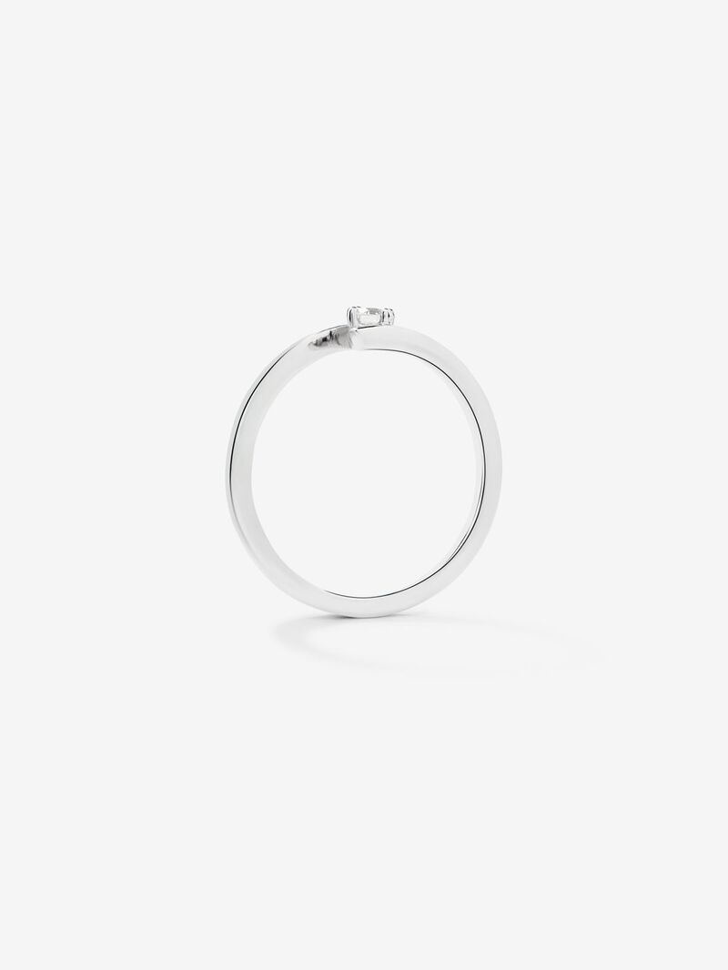 18K white gold solitaire ring with 0.1 ct brilliant cut diamond image number 4