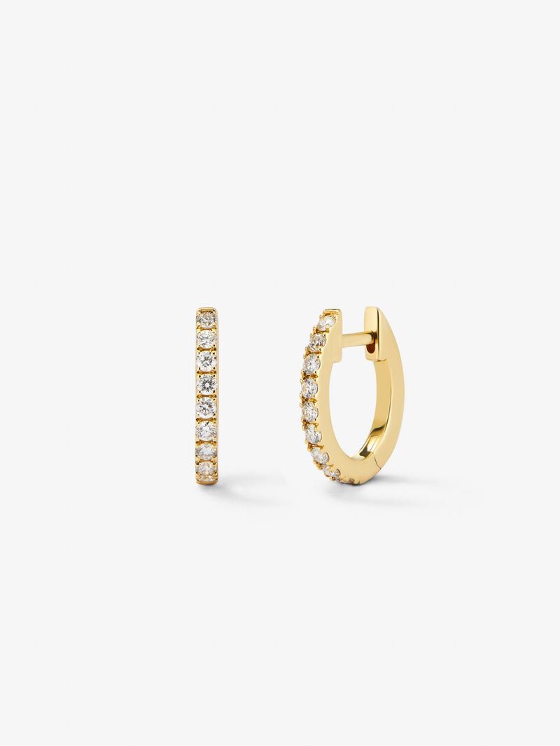18K yellow gold ring earrings with white diamonds of 0.25 cts image number 0