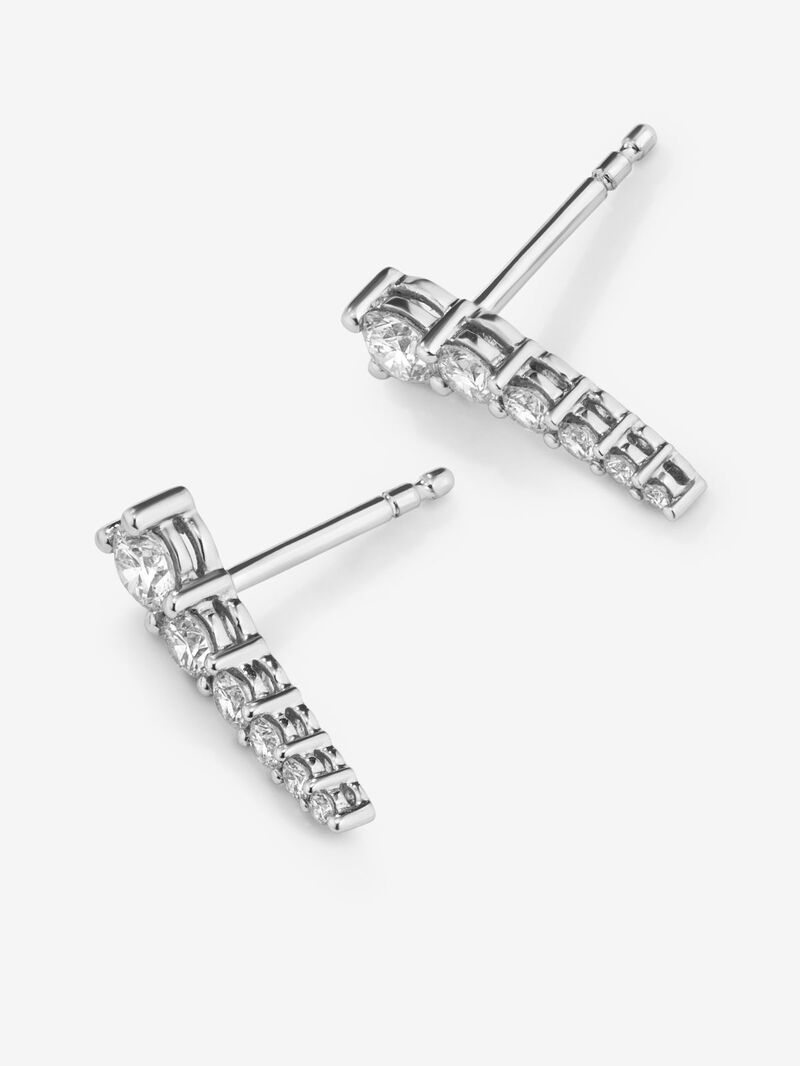 18K White Gold Climber Earrings with Diamonds image number 4