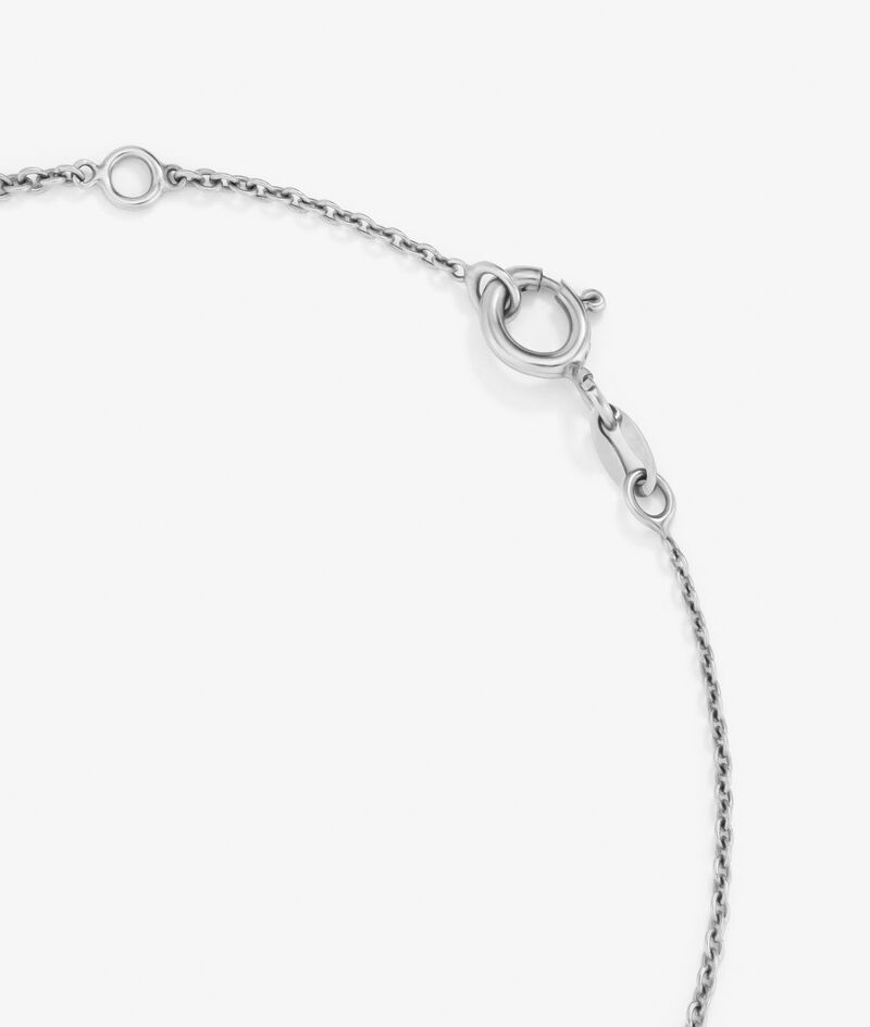 18K White Gold Chain Bracelet with Initial and Diamonds image number 4