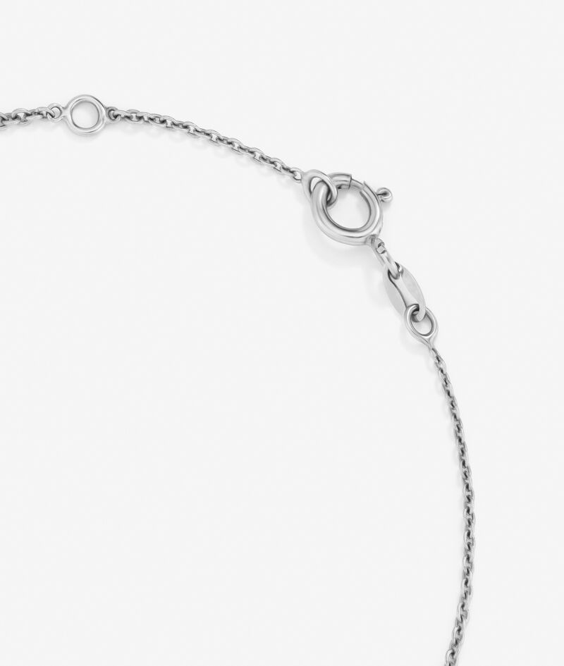 18K White Gold Chain Bracelet with Initial and Diamonds image number 4