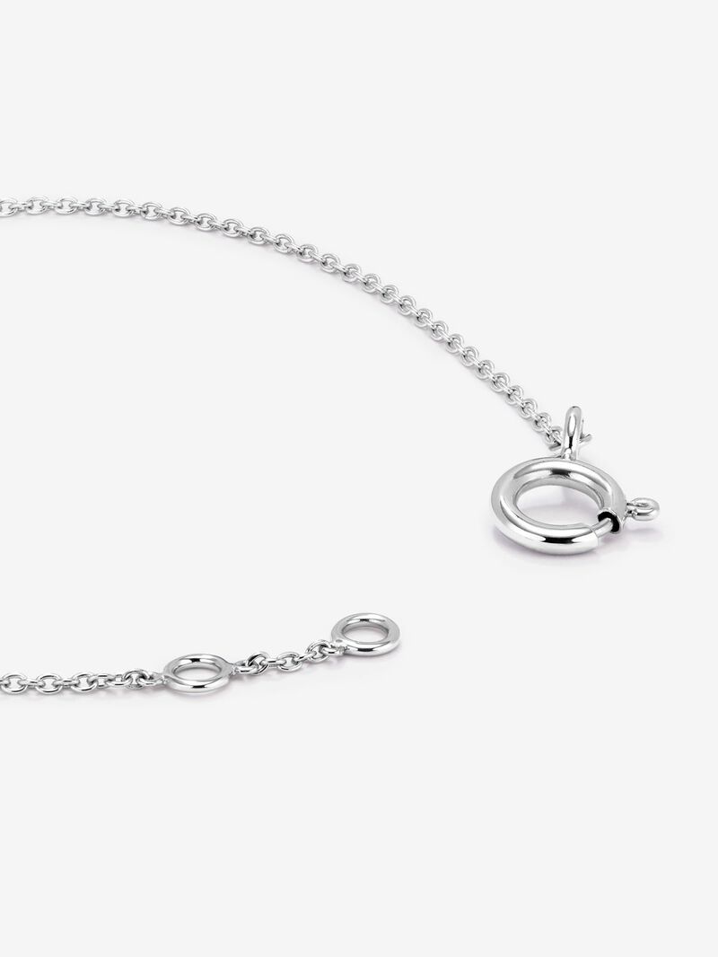 18K White Gold Diamond Heart Chain Bracelet image number 4